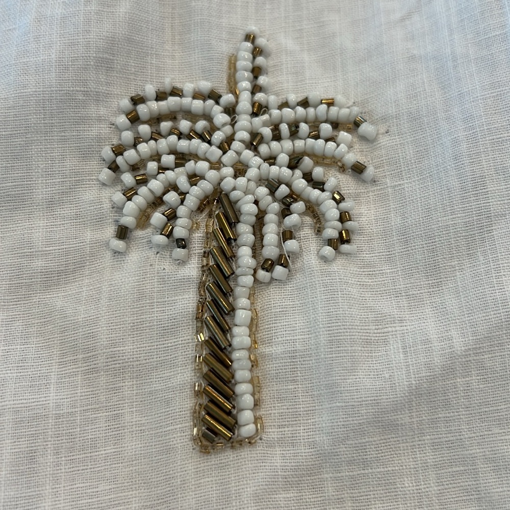 🎉Host Pick🎉Talbots Palm Embellished Linen Cotton Popover - Size 1X - Picture 5 of 15